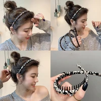 retro printing non slip teeth comb headbdna tenacity hair bands for women girl fashion hair accessories headwear