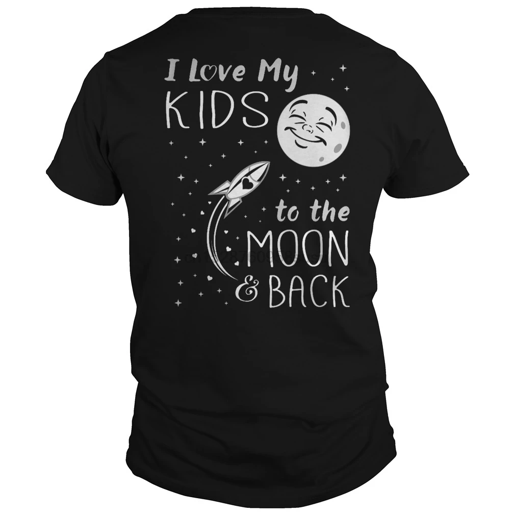 Мужская футболка с коротким рукавом LOVE MY KID TO THE MOON AND BACK cool One neck женская