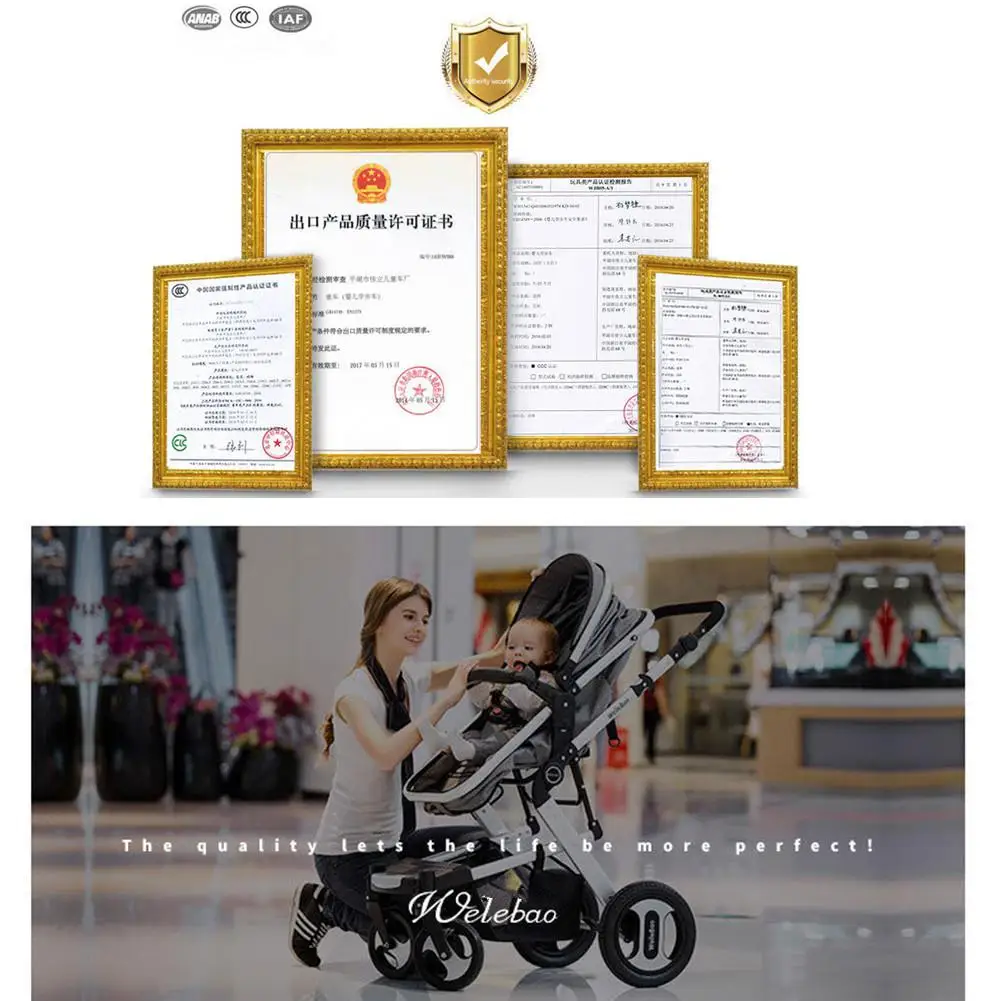 Kidlove Baby 2 в 1 детская коляска складная анти-шок складываемая коляска Высокая land-scape модная коляска