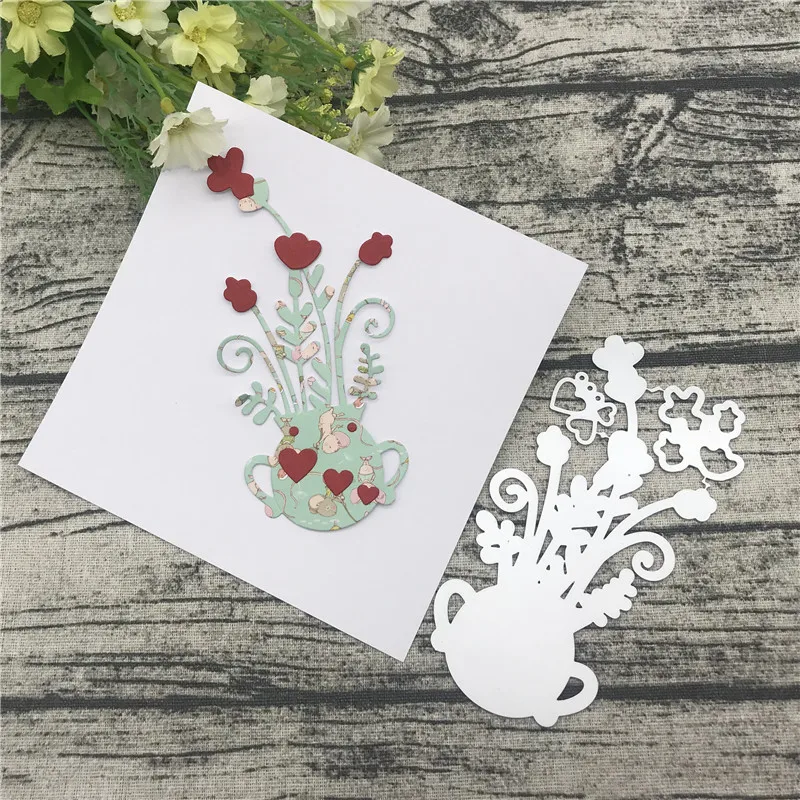 Красивый цветочный горшок металлические режущие штампы трафареты для