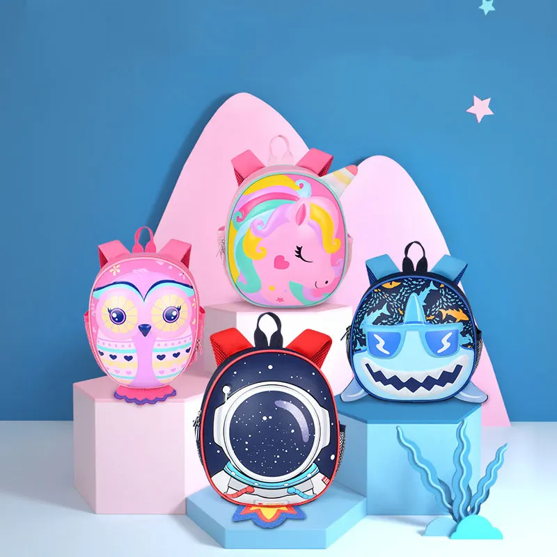 3D Owl Unicorn Robot Cartoon Anti-lost School Bags for Girls High-grade Toy Boys Backpack Kindergarten Bags Children's Gifts