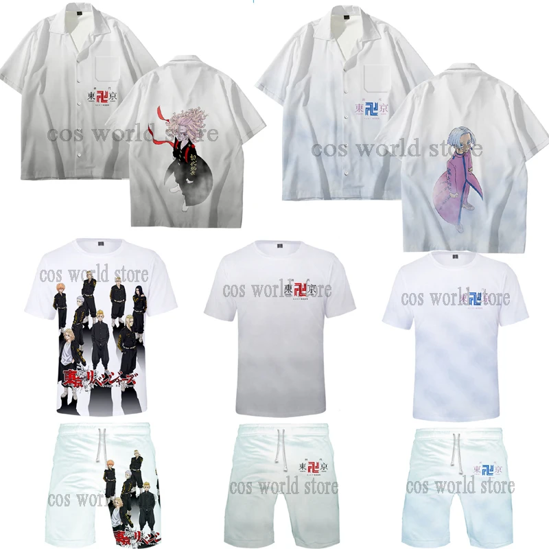 

Токийский костюм мангиро Сано для косплея футболка с 3D принтом белая рубашка с коротким рукавом аниме костюм унисекс летний топ бесплатно