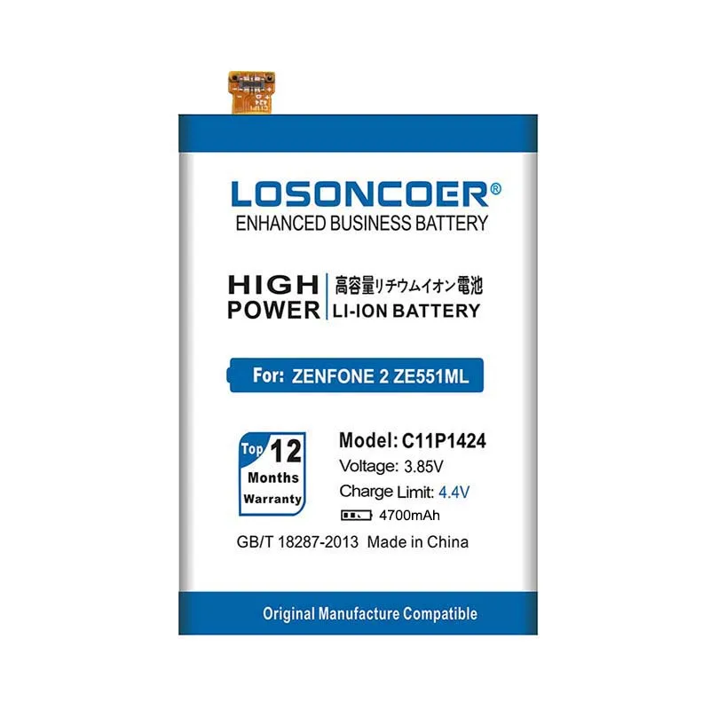 LOSONCOER 4700mAh батареи C11P1424 батарея для Asus Zenfone 2 ZE551ML ZE550ML 5 дюймов Z00AD Z00ADB Z00A Z008D|mobile phone