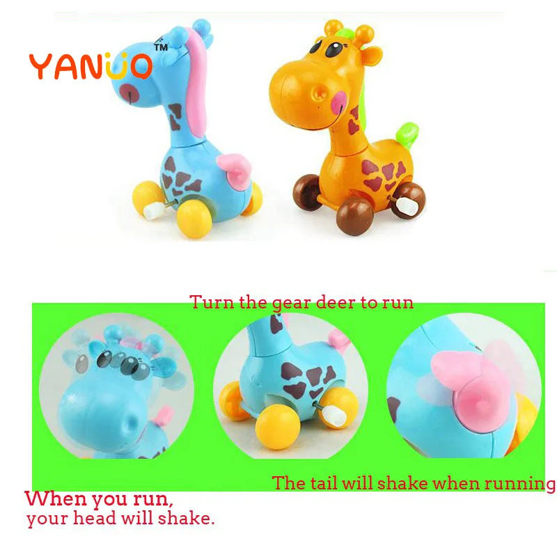 

YANUO Baby Toy Cartoon Running Giraffe Little Frog Children's Toy Steam Train Clockwork Toy Suitable for Over 1 Year Old