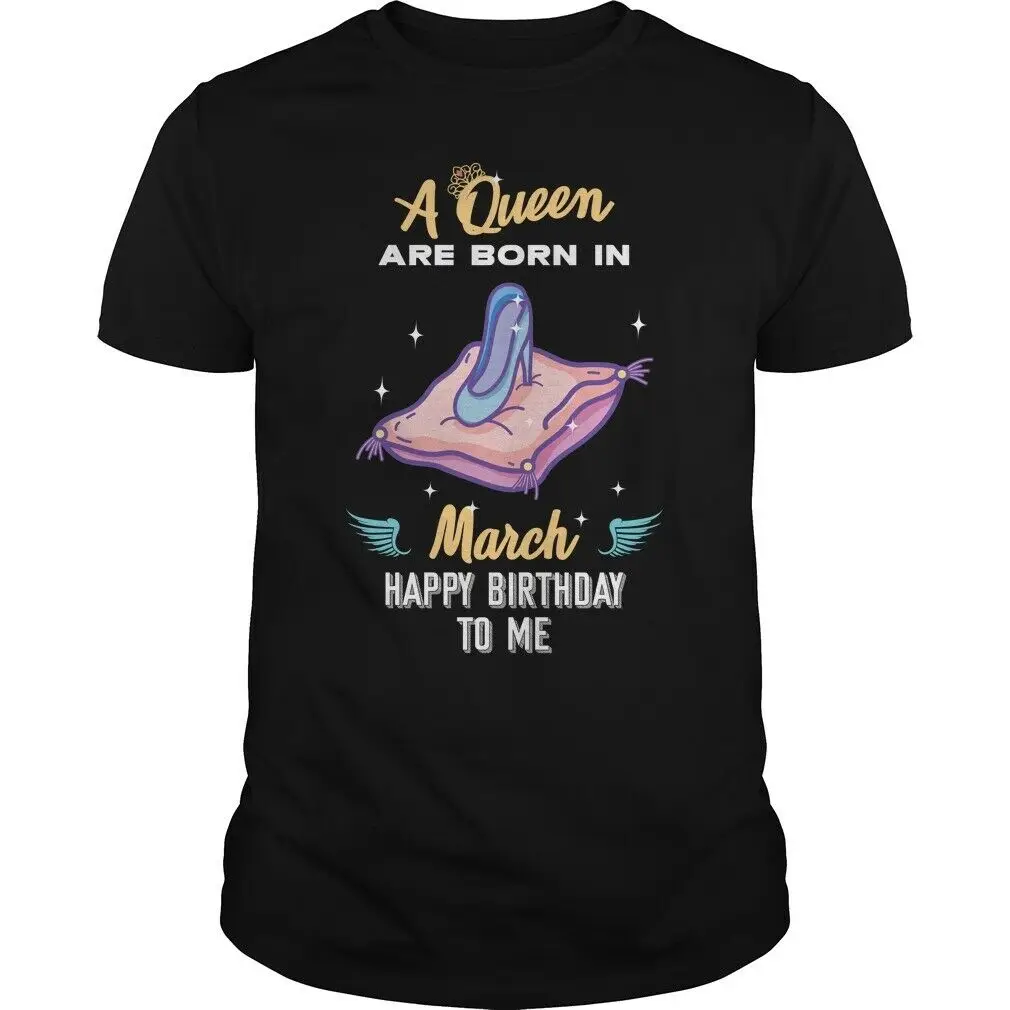 Футболка унисекс с надписью A Queen Was Born In March и Happy Birthday To Me 2019 | Мужская одежда