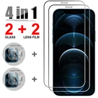 Защитное стекло 4 в 1 для iphone 12, i12, i11, 11 pro max, 12mini, 7, 8 plus, se 2020