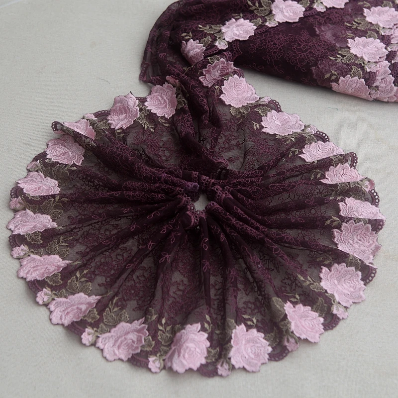 2 ярдов/партия 20 см широкая вышитая Тюлевая сетка с кружевной отделкой кружевная