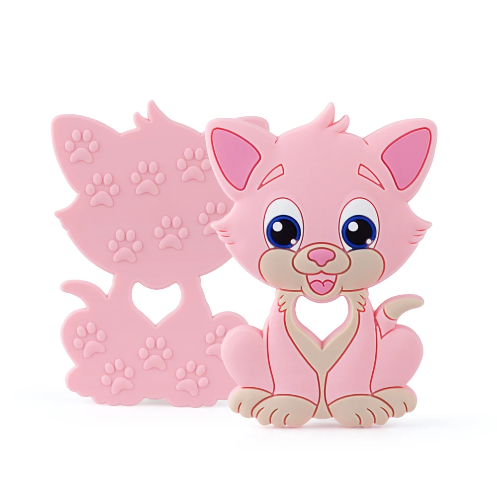 Pink Keep& Grow 1 шт. Детские Прорезыватели с рисунками грызунов, кошек, силиконовые прорезыватели, сделай сам, прорезыватели, ожерелье, соска, зажим, силиконовые бусины, Товары для малышей - Цвет: Pink