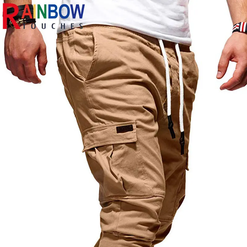 Брюки-карго Rainbowtouches мужские с карманами повседневные модные прямые уличные