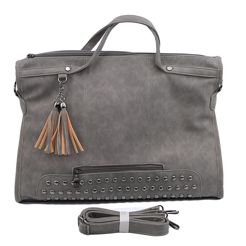 

Female Studded Large Capacity PU Leather Shoulder Bag Tote Ladies Bags Women Satchel Travel Bag Vintage Trends Handbag