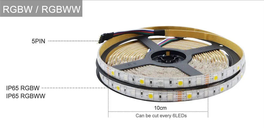 Набор светодиодных лент DC12V RGBW/RGBWW 5050 Водонепроницаемый 60 светодиодов/м Светодиодная гибкая лента+ пульт дистанционного управления RF+ тонкий блок питания