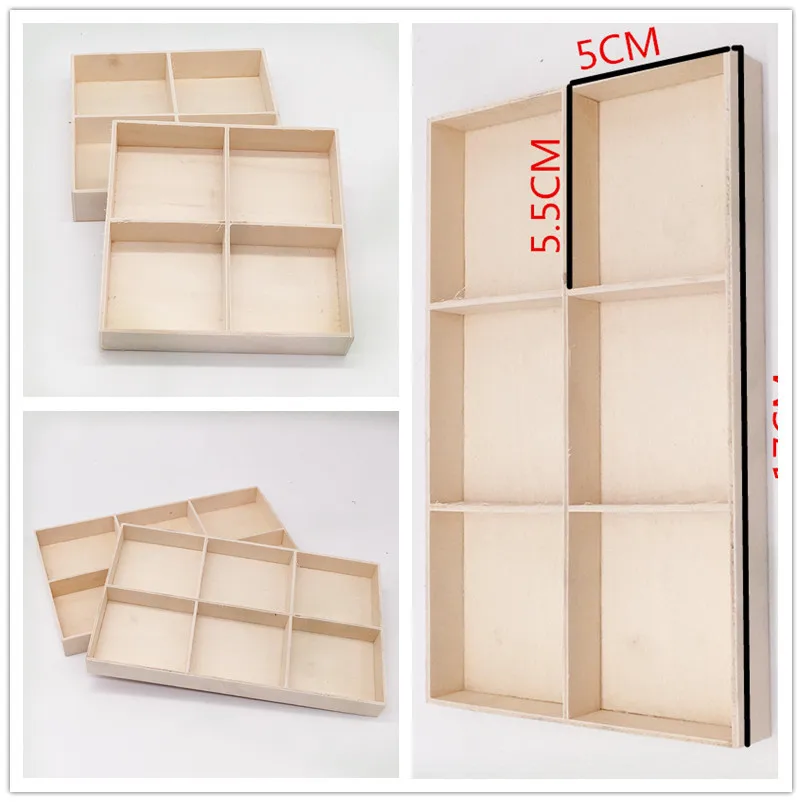 Деревянный органайзер ящик для стола с разделителями для хранения мелких предметов, миниатюрных растений, ювелирных изделий, ремесел, канцелярских товаров.