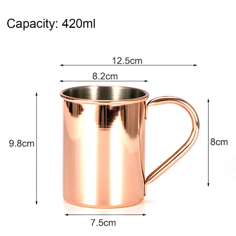 Медная кружка Московского Мула 420/500 мл из нержавеющей стали прочная твердая для