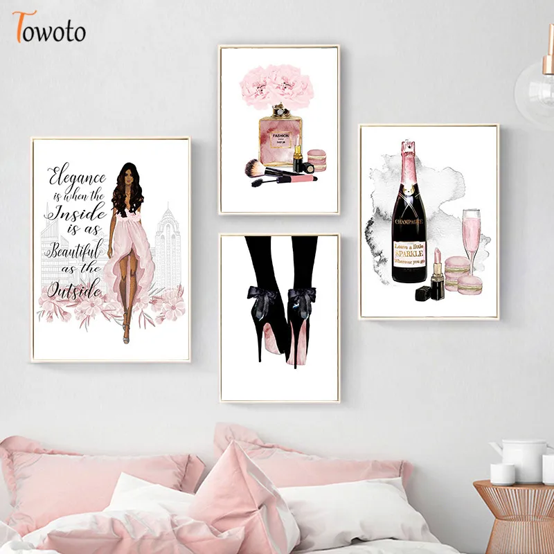 Живопись Make Up Rouge для спальни девушки, современное городское искусство, постер на стену, печать на холсте, декоративное изображение парфюма для женщин, для дома.
