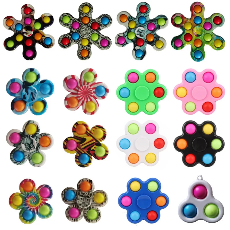 

Push Bubble Antistress Fidget Gyro Spinner Toys Simple Dimple Anti-Stress Toy Children Popite Colorful Stresses Reliver Gift