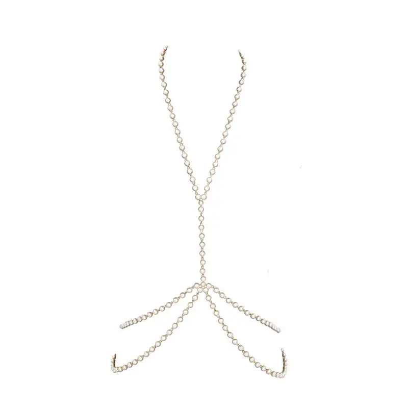 Женское Ожерелье цепочка с имитацией жемчуга|Украшения для тела| |