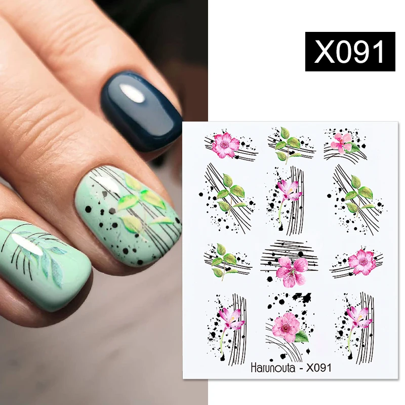 

1PC Blooming Lavender Water Decals Harunouta Alphabet Leaves Flower Nail Art Transfer Watermark Sticker Slider Decoration