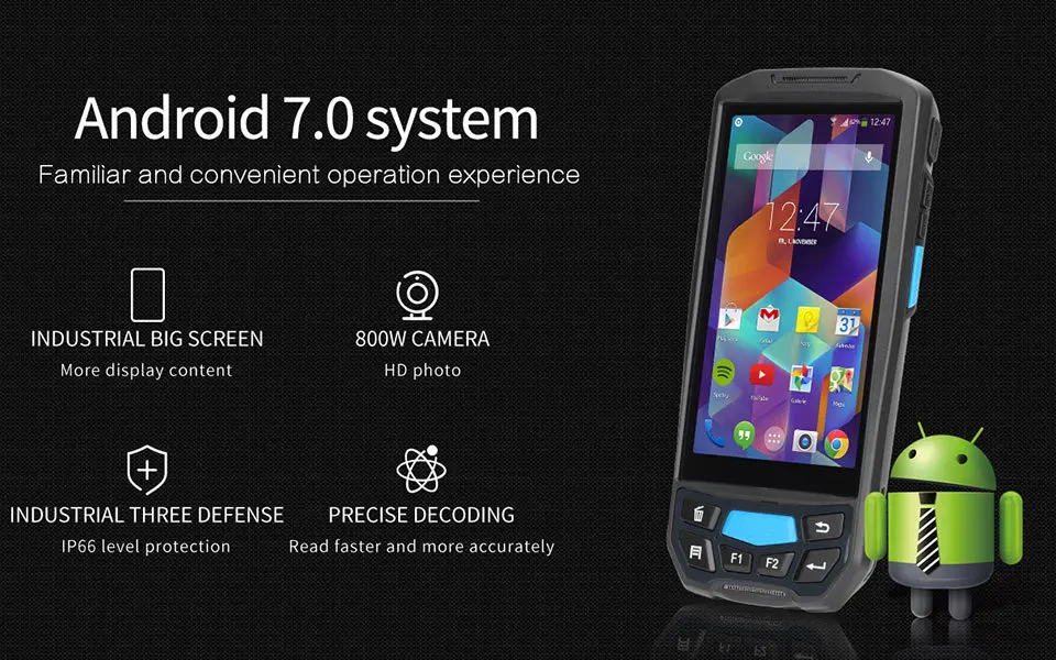 ISSYZONEPOS портативный pos-терминал 2D QR сканер штрих-кода NFC PDA Android 7,0 5 дюймов беспроводной портативный штрих-код Rearder WiFi