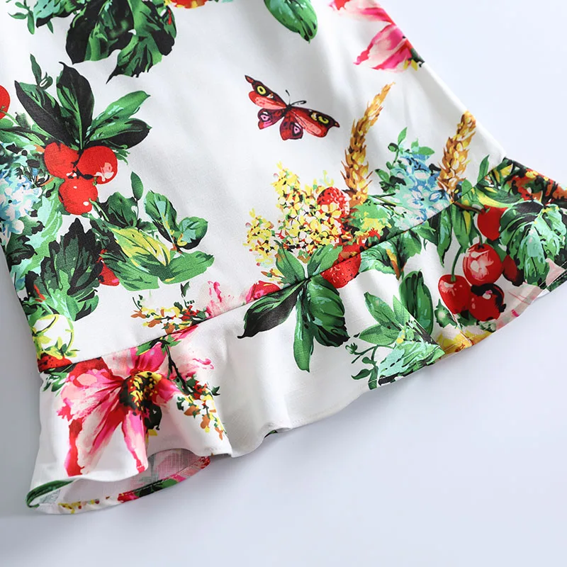 Beenira Cheongsam Dress 2020 European And American Brand Style Children Sleeveless Printed Princess For 4-14Y Girls | Детская одежда и