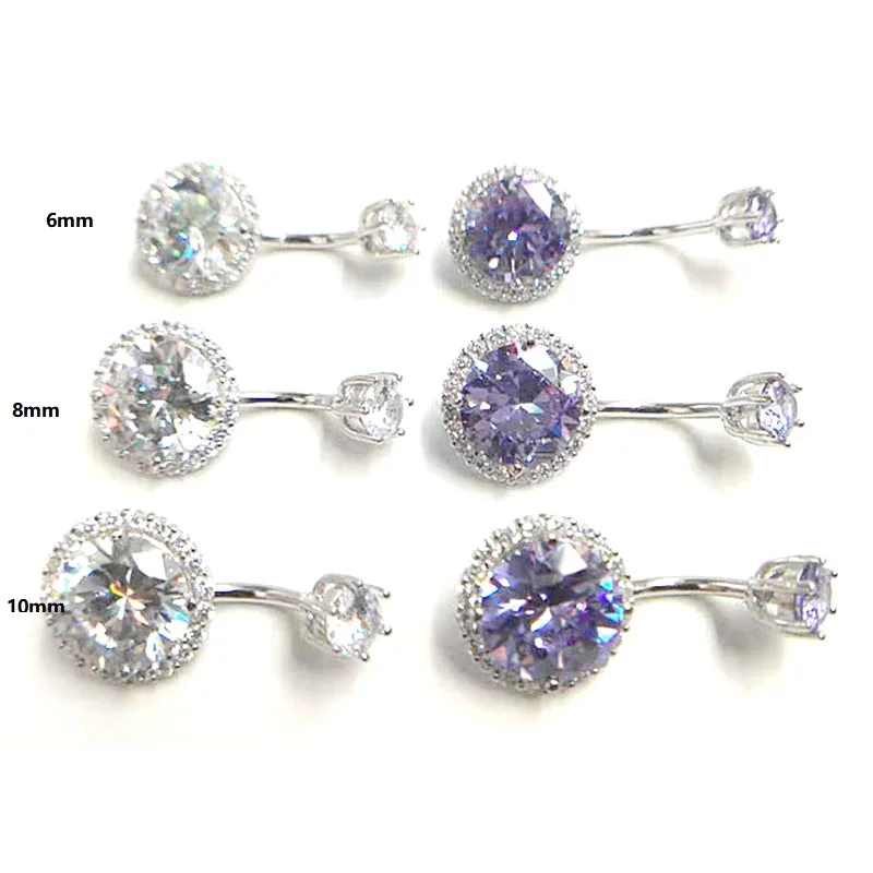 Женское кольцо на пупок с кристаллом 925 пробы ювелирное изделие для пирсинга