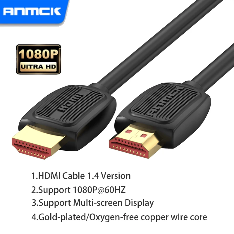 

High Speed HDMI-Compatible 1.4 Cable Video Cables Gold Plated Plug 1080P 3D Cord For TV Box Projector HDMI Switcher Splitter