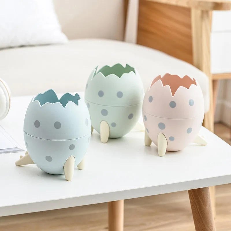 

Cute Cartoon Pen Holder Desk Dinosaur Egg Decoration Makeup Brush Bucket Student Desktop Debris Stationery Storage Box