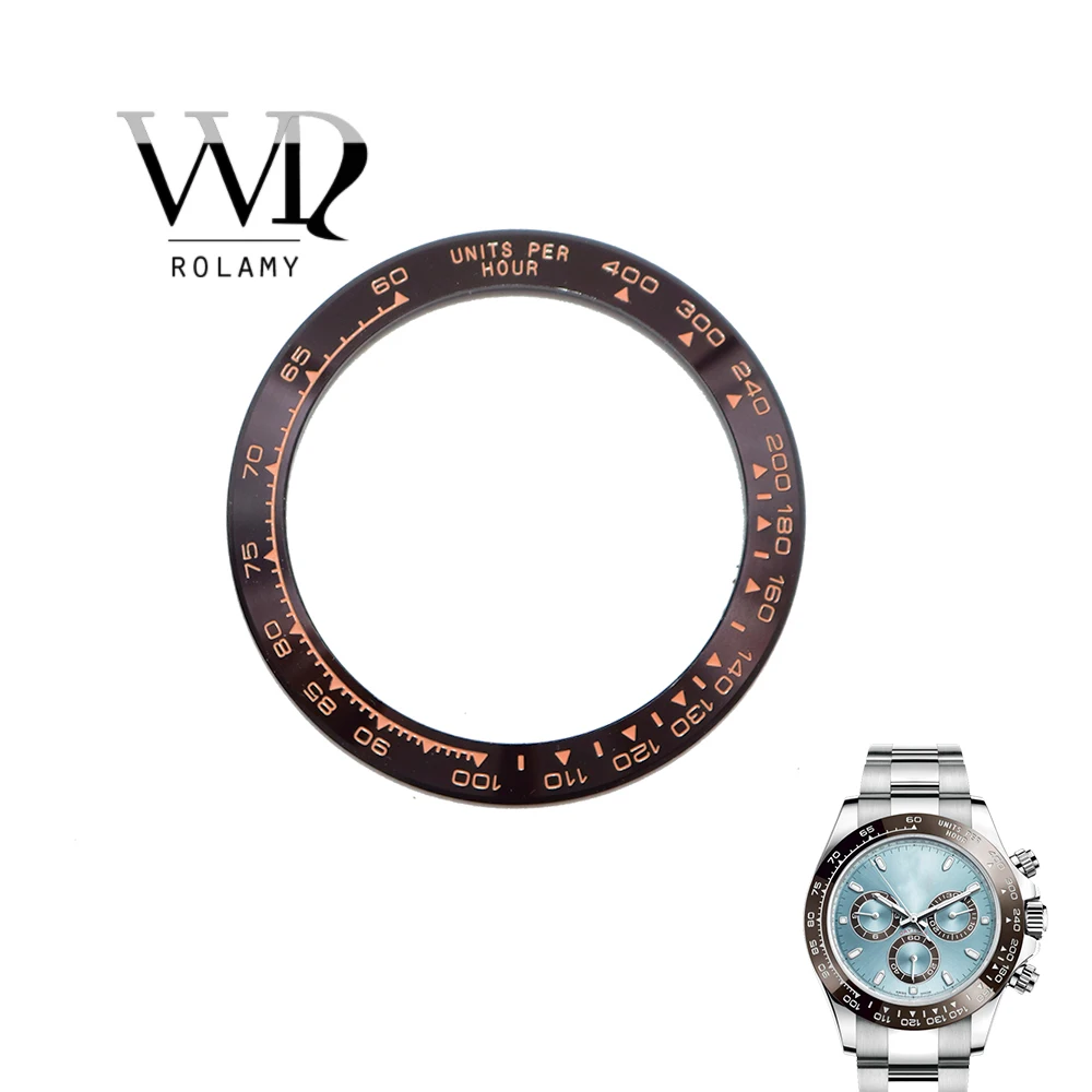 

Rolamy Replacement High Quality Pure Ceramic Brown With Rose Gold Writings 38.6mm Watch Bezel For Rolex DAYTONA 116500 - 116520
