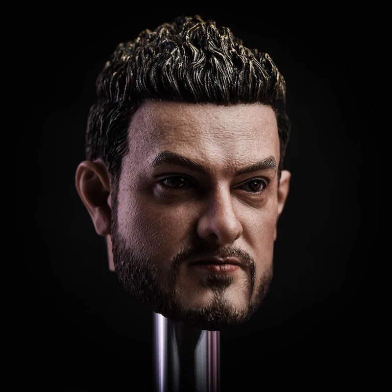 

1/6 Indian Actor Aamir Khan Head Sculpt PVC Male Soldier Head Carving Fit 12'' Action Figure Body