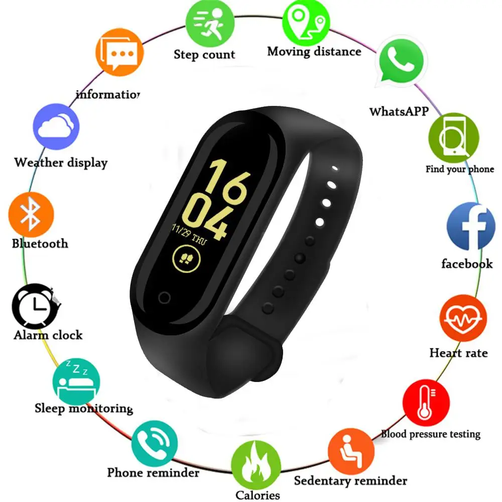 Умный Браслет M4 PLUS фитнес-трекер пульсометр кровяное давление сообщения