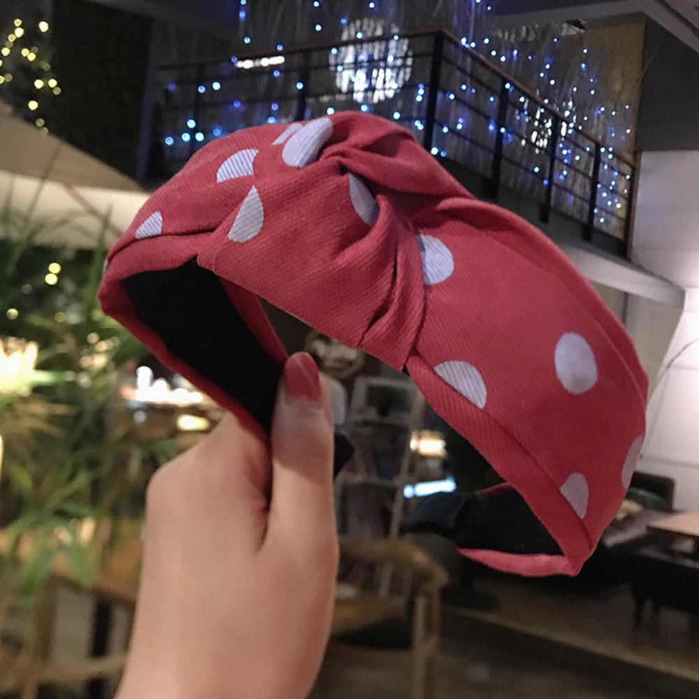 Модный бутик аксессуары для волос женская лента на голову в горошек широкая