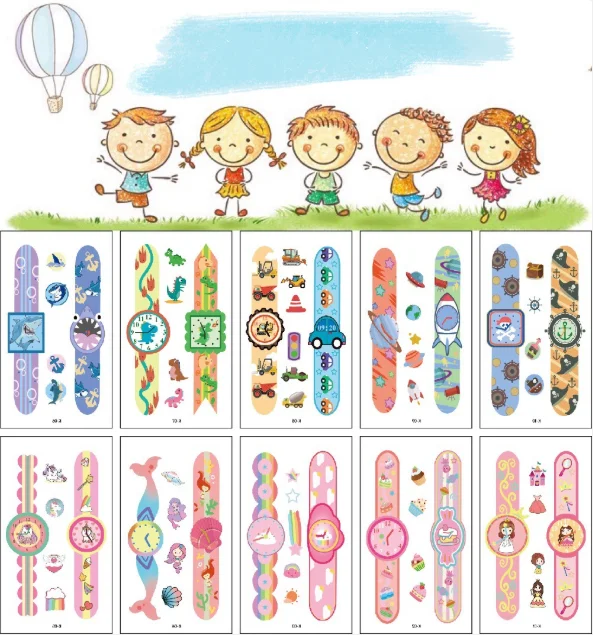 Детские часы с героями мультфильмов временные тату для детей мальчиков и девочек