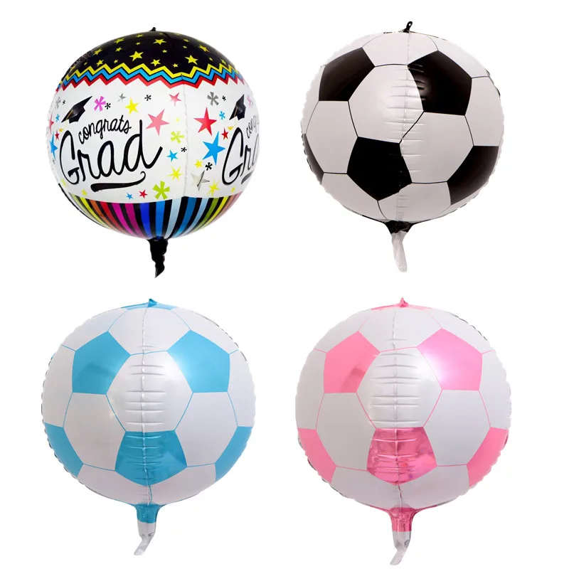 

1pc 22 Inch 4D Round Helium Foil Balloon Graduation Football Air Globos Birthday Graduation Party Decor