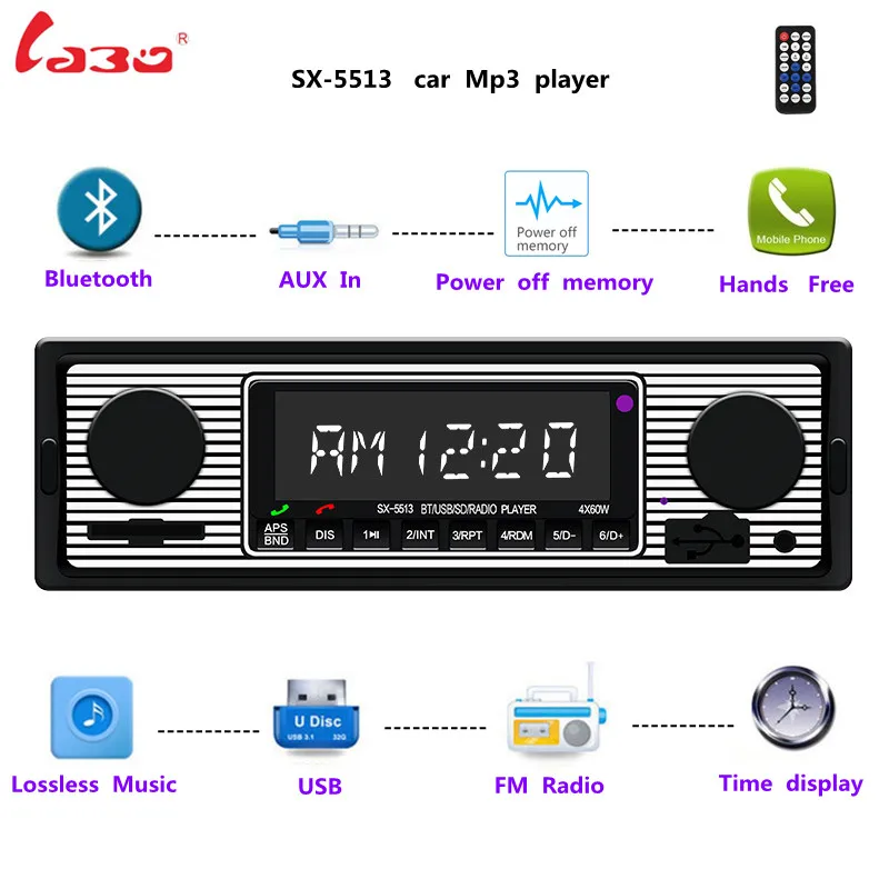 

LABO 12V Bluetooth Car Radio Player Stereo FM MP3 USB SD AUX Audio Auto Electronics autoradio 1 DIN oto teypleri radio