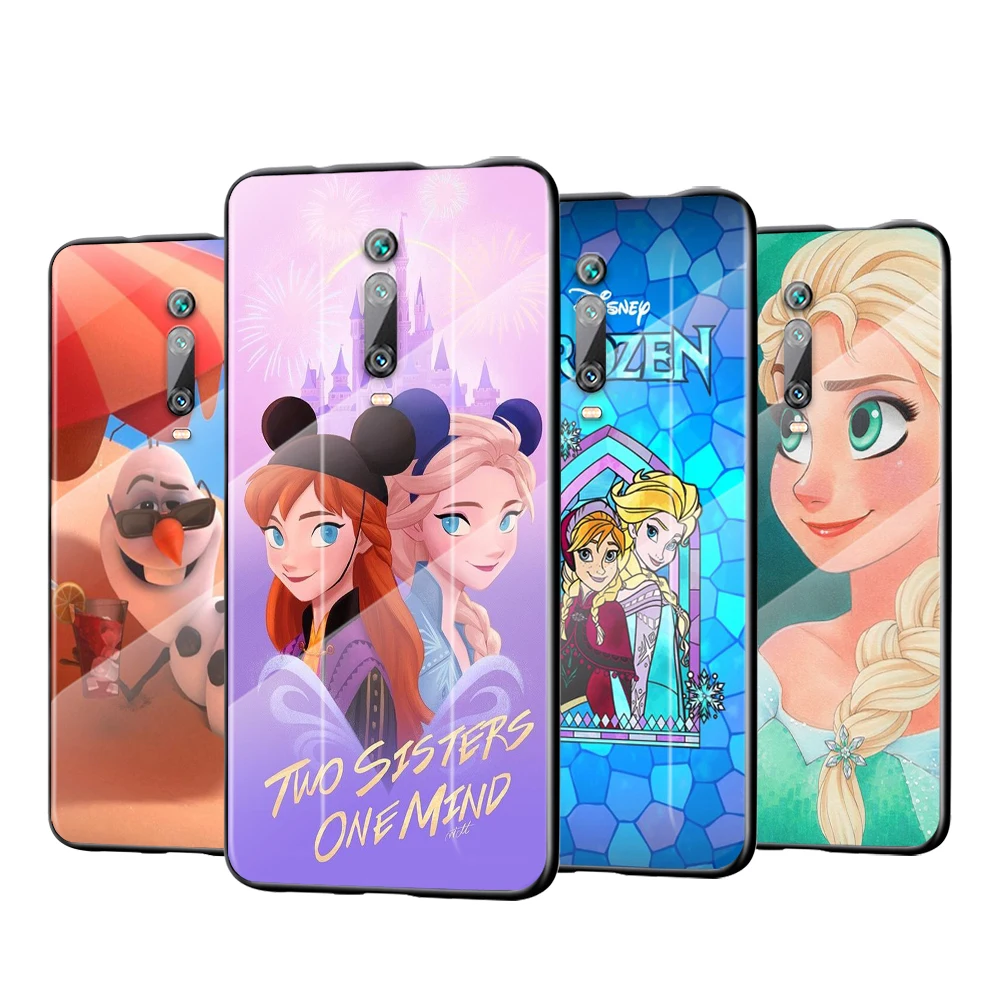 

Tempered Glass Cover Frozen Elsa Anna For Xiaomi Redmi K40 K30 K20 9T 9C 9A 9 8A 7 Pro Plus Shockproof Phone Case