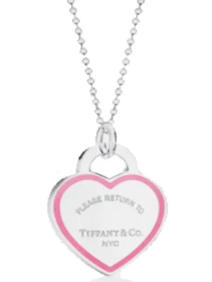 

Tiffany Jewelry heart-shaped enamel necklace for women silver 925 sterling 1:1 pendant light luxury classic couple wedding gift