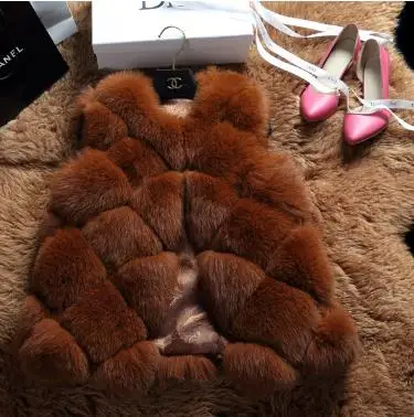 Furry 2019 Winter Women's Faux Fur Coat Artificial Vest Vests Femme Jackets Plus Size Fake Gilet Z144 | Женская одежда