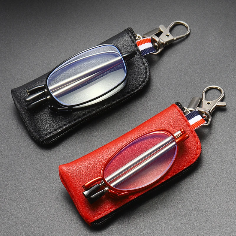 

New Portable Full frame Folding Reading Glasses Women Men ltra-light Anti-blue light Hyperopia Glasses Mini with Case 1.0 To 4.0