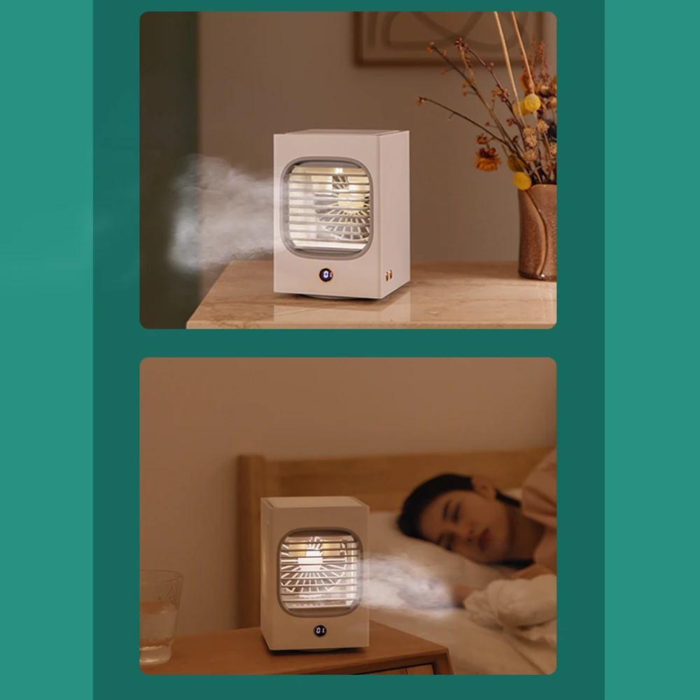 

2021 Mini Air Cooler 120 Shaking Head USB Air Cooler Fan Low Noise 3-Level Air Conditioner w/LED Digital Display ForHome Office