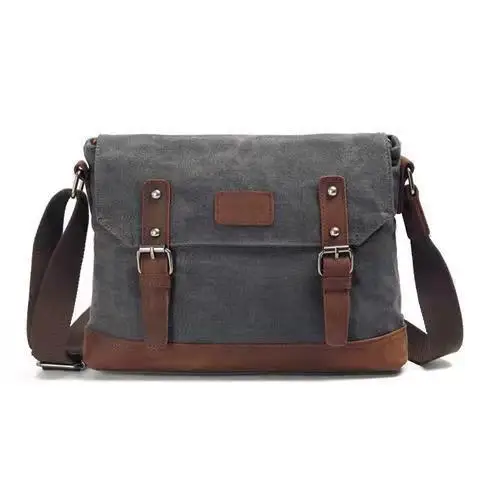 

Retro Men's Canvas Messenger Bag Casual Man's Postal Bag Travel Youth Shoulder Bag Crossbody Bags Crazy Horse Bags
