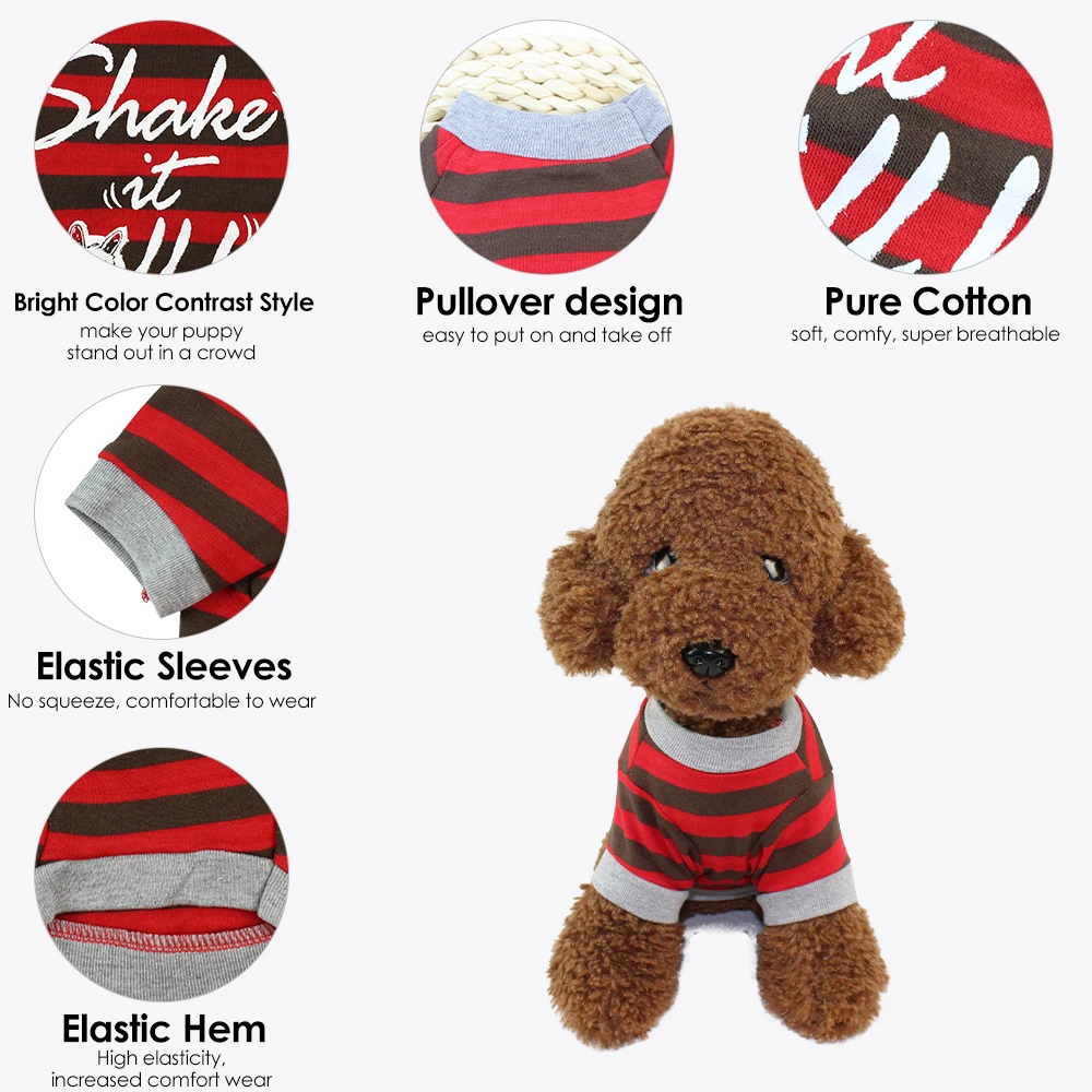 Pet Shirts Dog T-Shirts Pet Printed Clothes Pet Spring Autumn Winter Clothes Keep Warm Clothing for Small Medium Large Dogs Cats