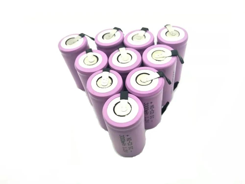 Два цвета 10 шт sc розовый 3000mAh или серебро 3200mah Замена перезаряжаемой батареи 1,2 V С tab расширение SC батареи
