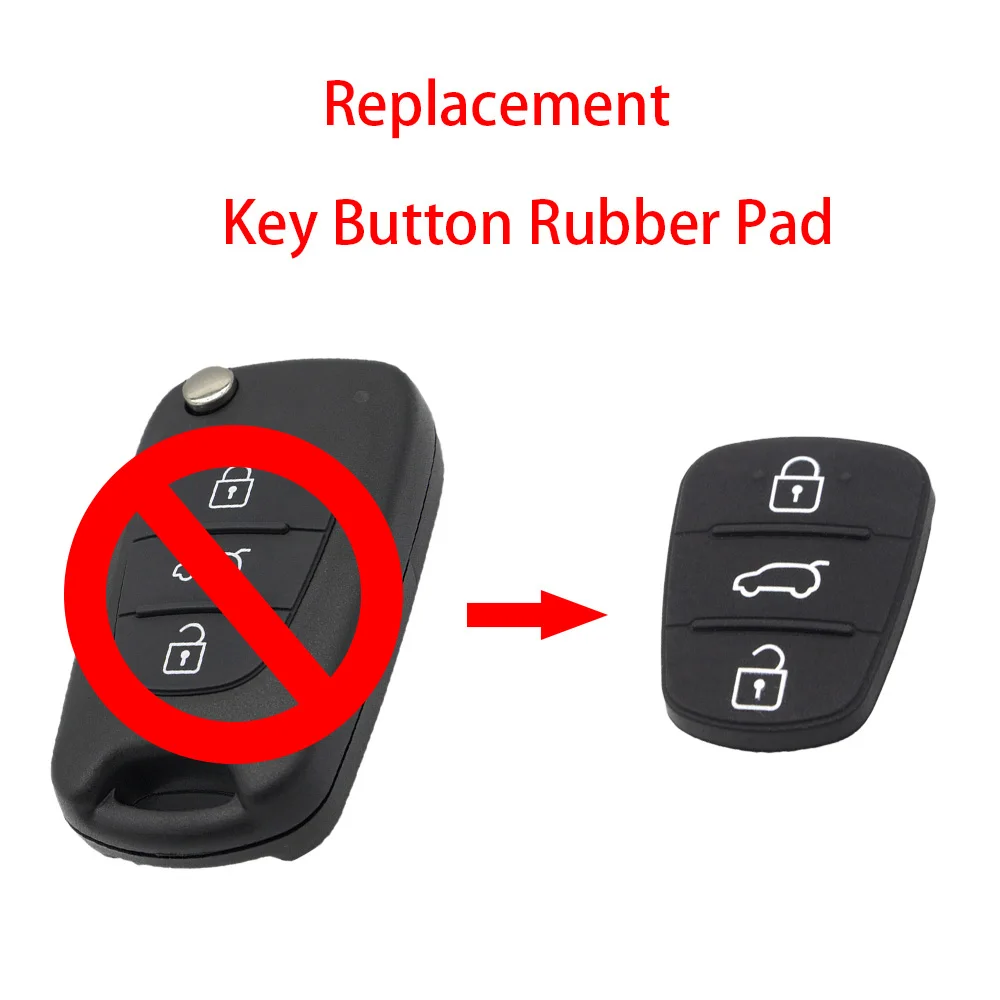 WhatsKey 3 кнопки дистанционного Складной флип Автомобильный ключ чехол для hyundai I20 I30 I35 KIA Sorento Sportage K2 K5 Ceed Rio - Количество кнопок: No Hold Rubber Pad
