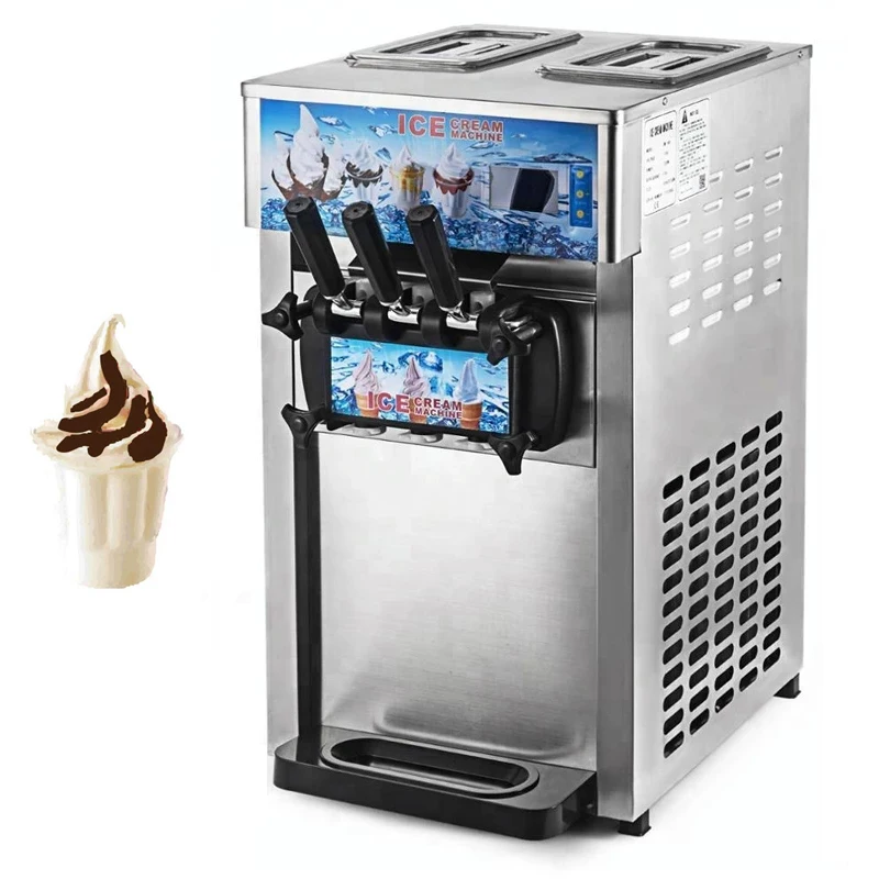 

Commercial Soft Serve Ice Cream Makers Small Desktop Ice Cream Vending Machine Three Flavors Ice Cream Machine 110V 220V