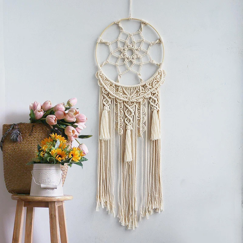 

1pc Bohemian Dream Catcher Tapestry Wall Hanging Ornament Handmade Woven Tapestries Home Homestay Decoration