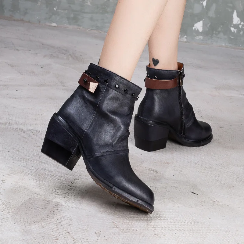 Artdiya/сапоги из натуральной кожи сезон осень-зима Новые рыцарские сапоги на