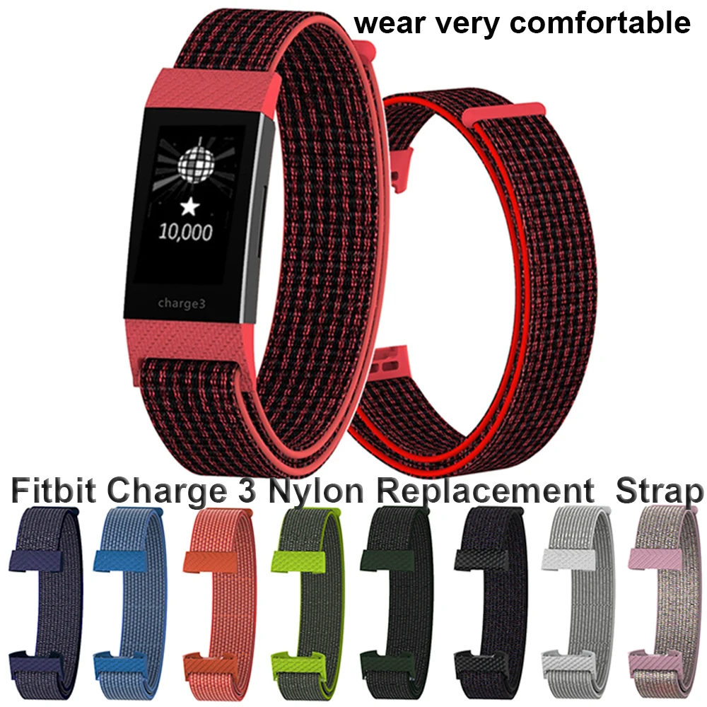 1 шт. модный сменный нейлоновый браслет ремешок для Fitbit Charge 3 ремешка цветной
