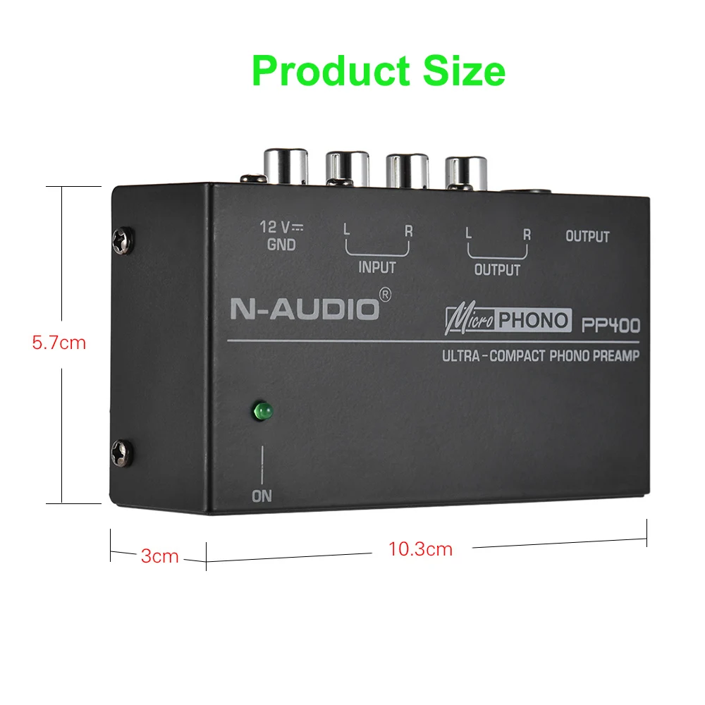 

Ultra-Compact Phono Preamp Preamplifier 2inputs/2outputs RCA 1/4Inch output TRS Interface Preamplificador Turntable preamp