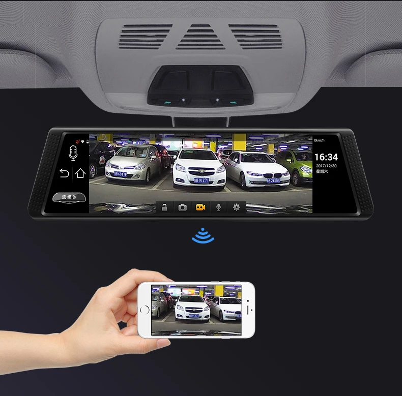 Anstar 1" 4G Автомобильный видеорегистратор HD 1080P WiFi Android видео рекордер gps навигация ADAS двойной объектив видеорегистратор Автомобильная камера в зеркале заднего вида