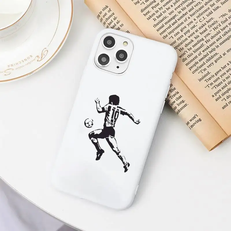 

caetoon Maradona Phone Case Candy Color White for iPhone 11 pro XS MAX 8 7 6 6S Plus X 5S SE 2020 XR