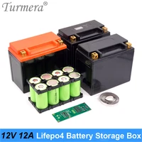 turmera 12v battery storage box 2x4 holder nickel with 4s 40a 12 8v balance bms for 32700 lifepo4 uninterrupted power supply use